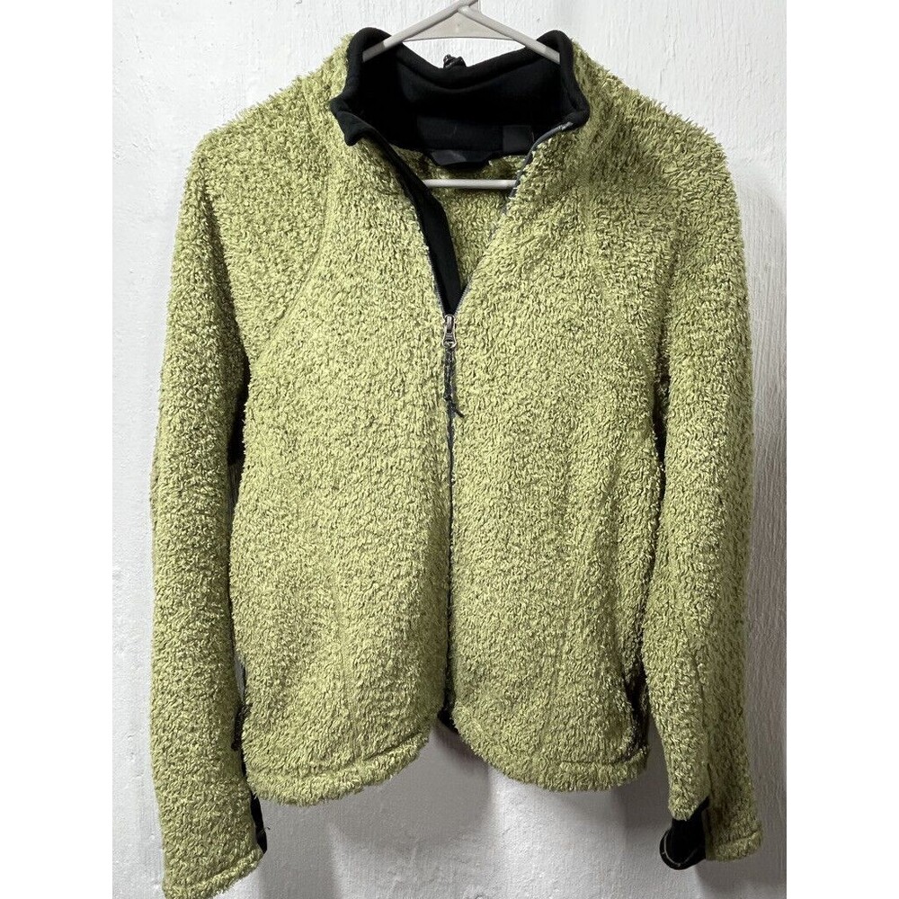 MOUNTAIN HARD WEAR WOMENS FULL ZIP GREEN FLEECE SWEATSHIRT SIZE MED